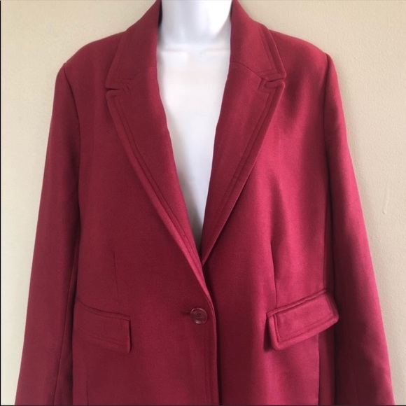 Crown & Ivy Button Front Car Coat in Cranberry NWT - Picture 3 of 6